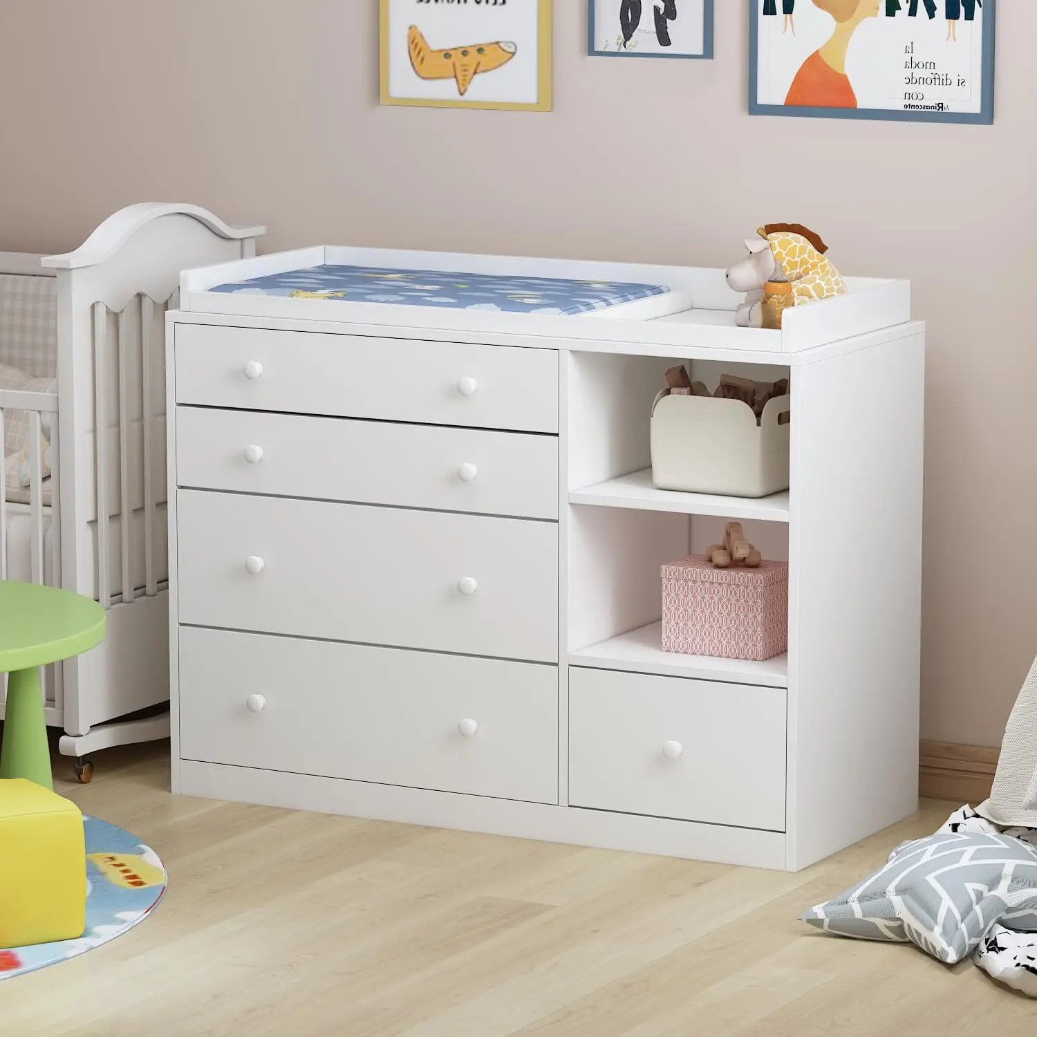 Baby Nursery Dresser - Commode pour bébé, commode blanche pour