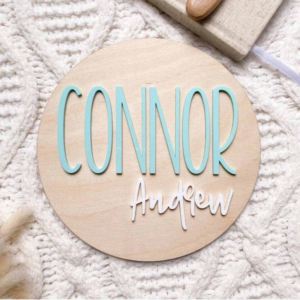 Baby Nursery Baby - Plaque d'annonce de naissance personnalisée –