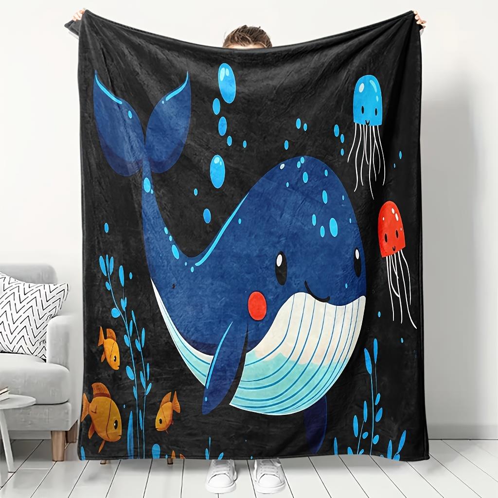 Baby Nursery Under The Sea - Couverture douillette à motifs de baleines