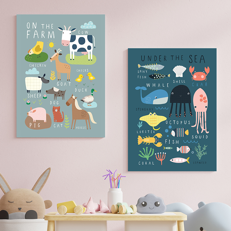 Baby Nursery Under The Sea - Affiche murale imprimée « sous la