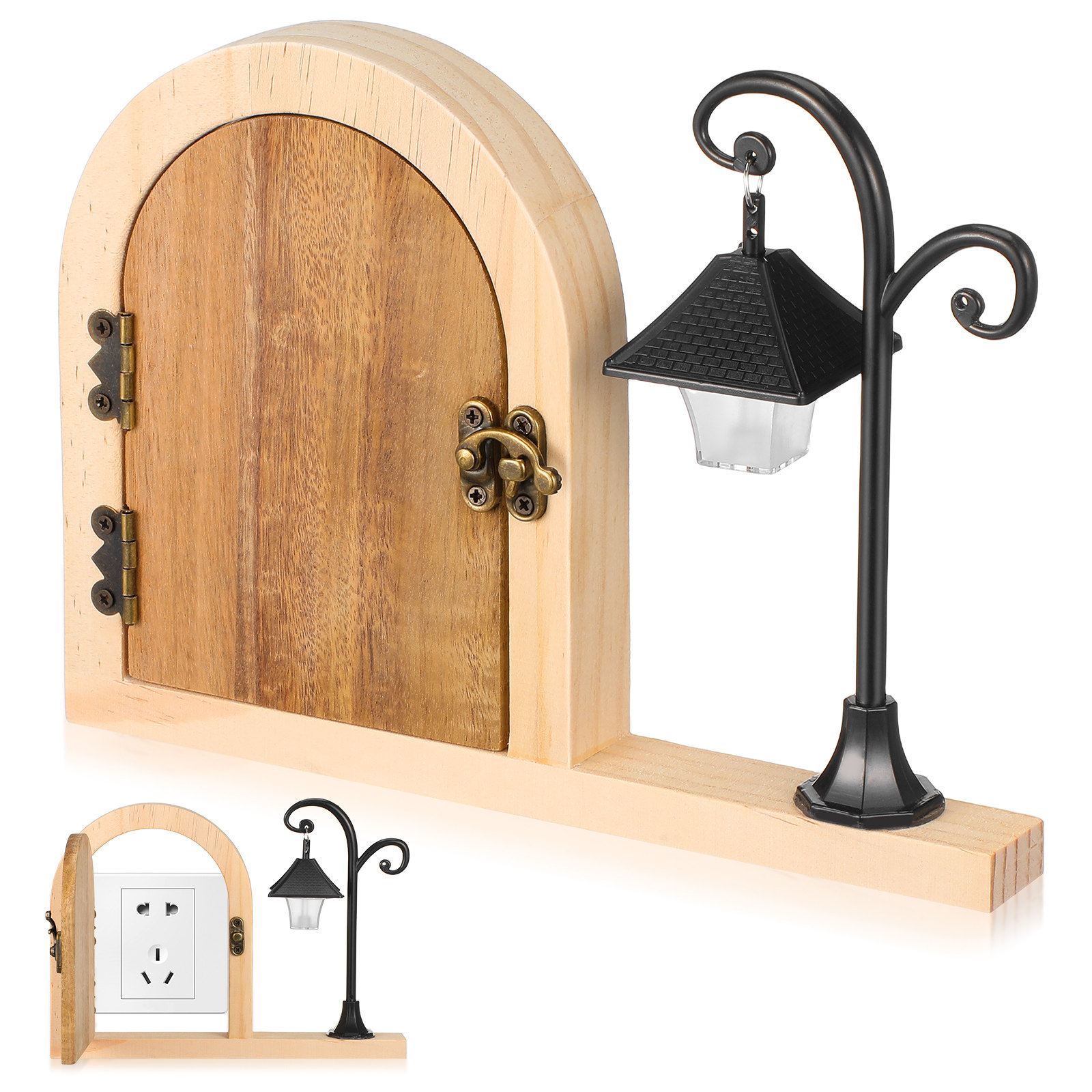 Outlet Cover Childproof - Cache-prise en bois motif porte féerique,