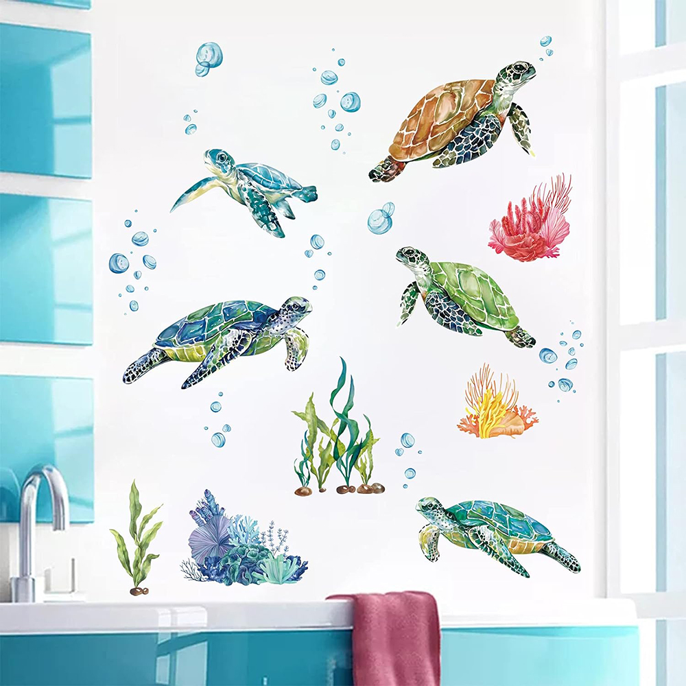 Autocollant mural de tortues d - Baby Nursery Under The Sea avis et prix