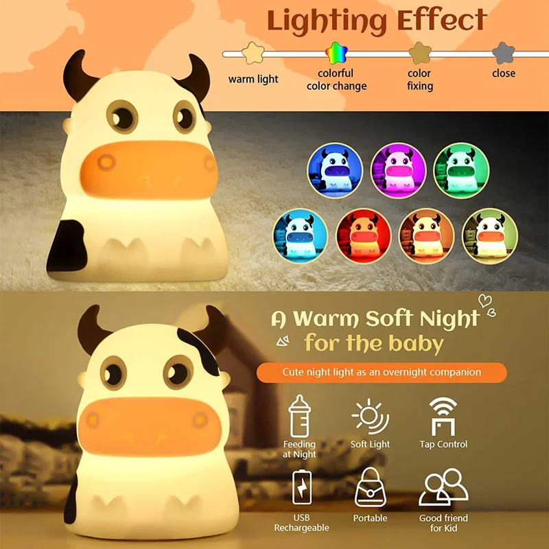 Lampe de nuit en forme de vach - Baby Nursery Colors avis et prix