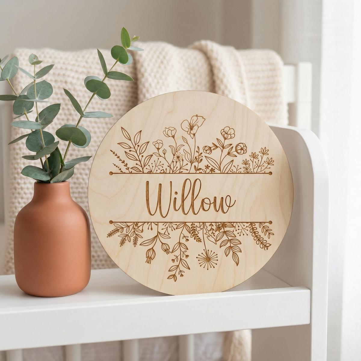 Plaque de nom de bébé ronde en - Baby Nursery Baby avis et prix
