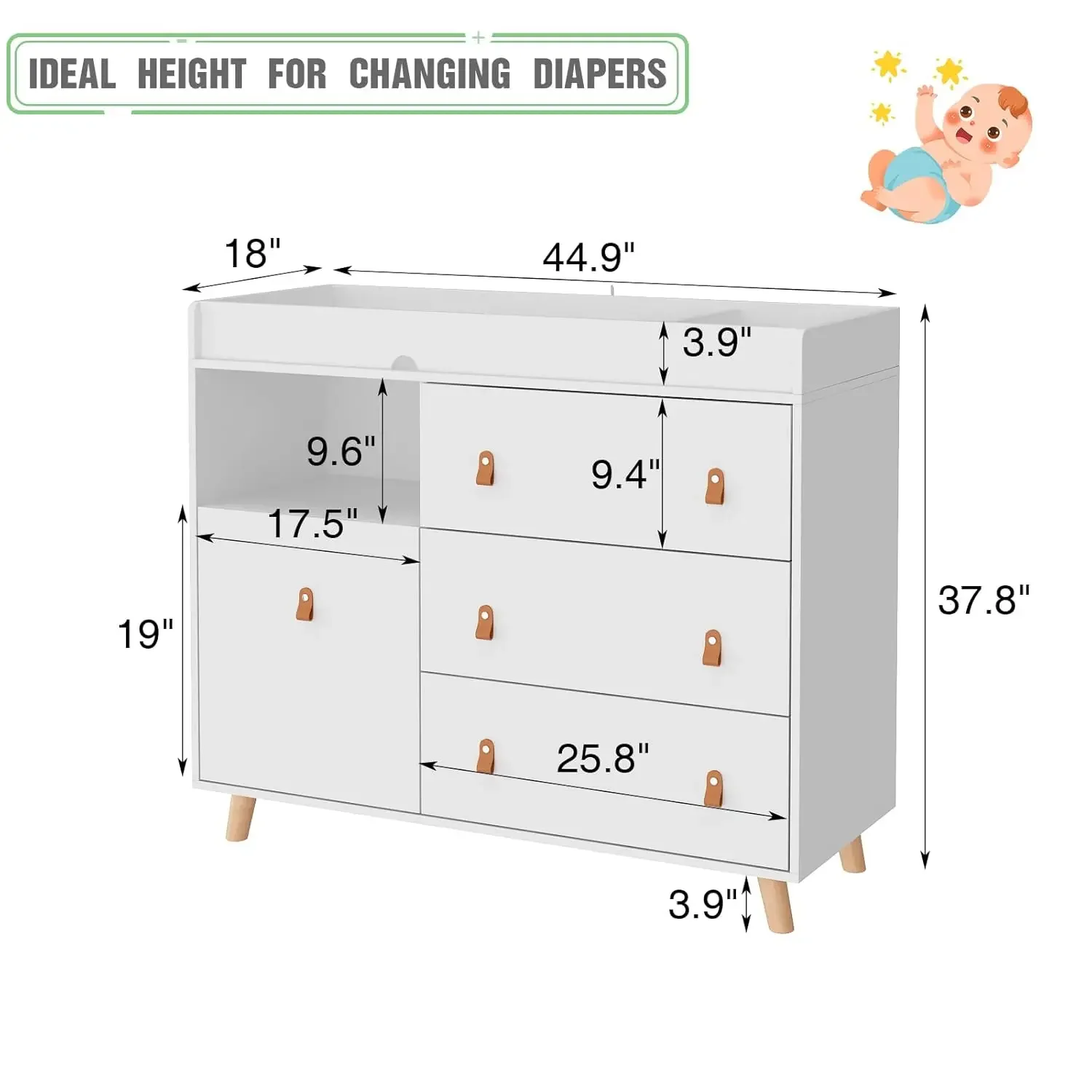 Commode à langer pour bébé ave - Baby Nursery Dresser avis et prix